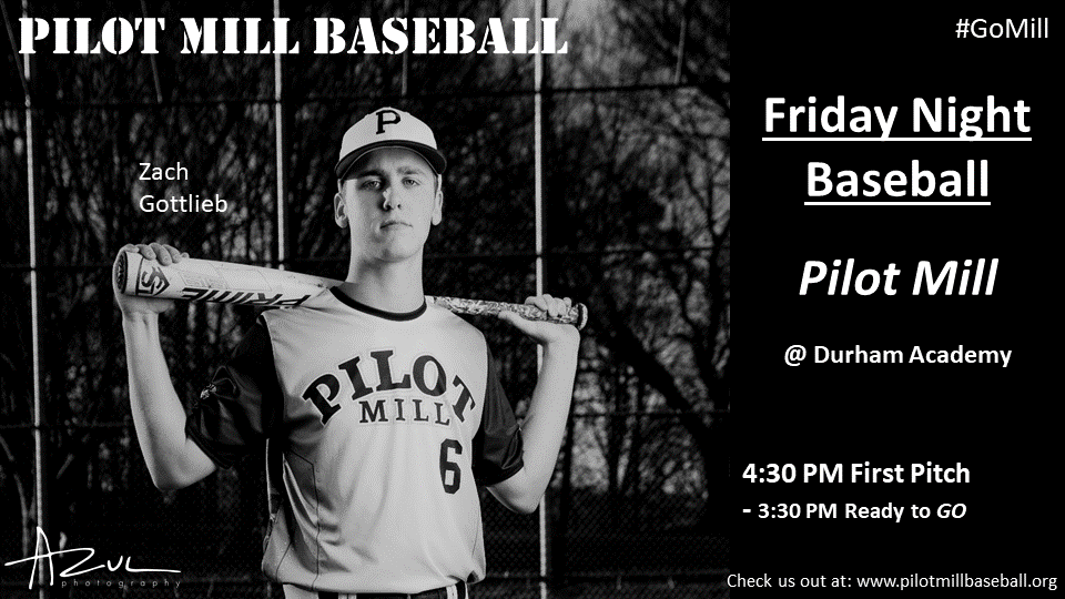 pilot_mill's tweet photo. What is a Friday Night without Pilot Mill Baseball? Unknown.
We will be up in Durham taking on Durham Academy.
#GoMill https://t.co/E4pALH3Aoq