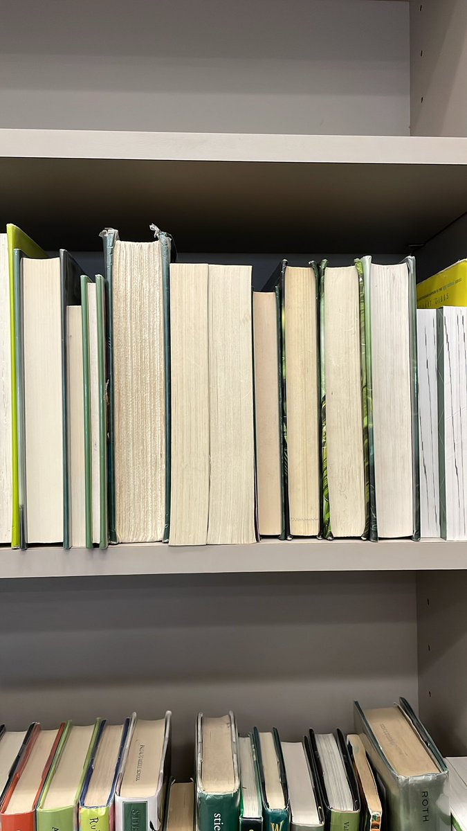 palolibrary's tweet photo. To update the #aesthetic of our library, all our books are shelved spine-in. #aprilfools #librarylife #librarytwitter https://t.co/ufaPKoXkb8