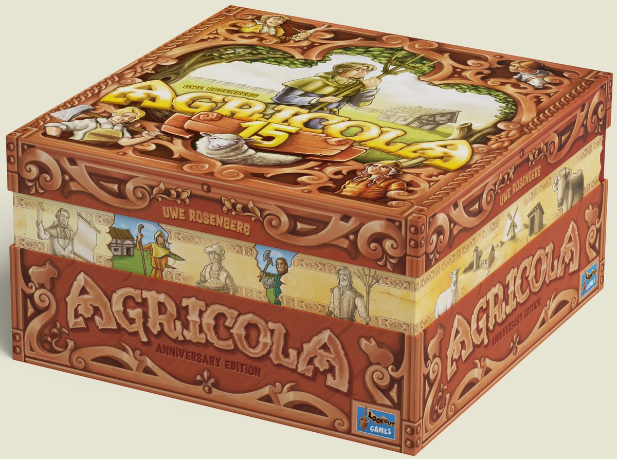 At SPIEL '22, <a href="/LookoutSpiele/">Lookout Spiele</a> will release Agricola 15, a giant anniversary edition of Uwe Rosenberg's classic game.

Details: boardgamegeek.com/blogpost/130455 —WEM