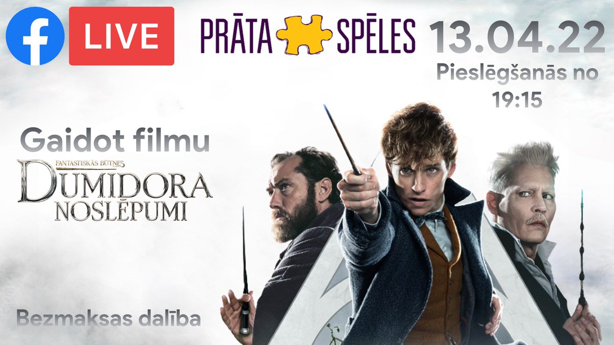 13. aprīlī (trešdienā) gaidām Jūs BRĪNIŠĶĪGO BŪTŅU spēlē, kura norisināsies tiešsaistē un bez maksas, bet toties ar lieliskām balvām! :D

Plašāka informācija facebook.com/events/6826434…