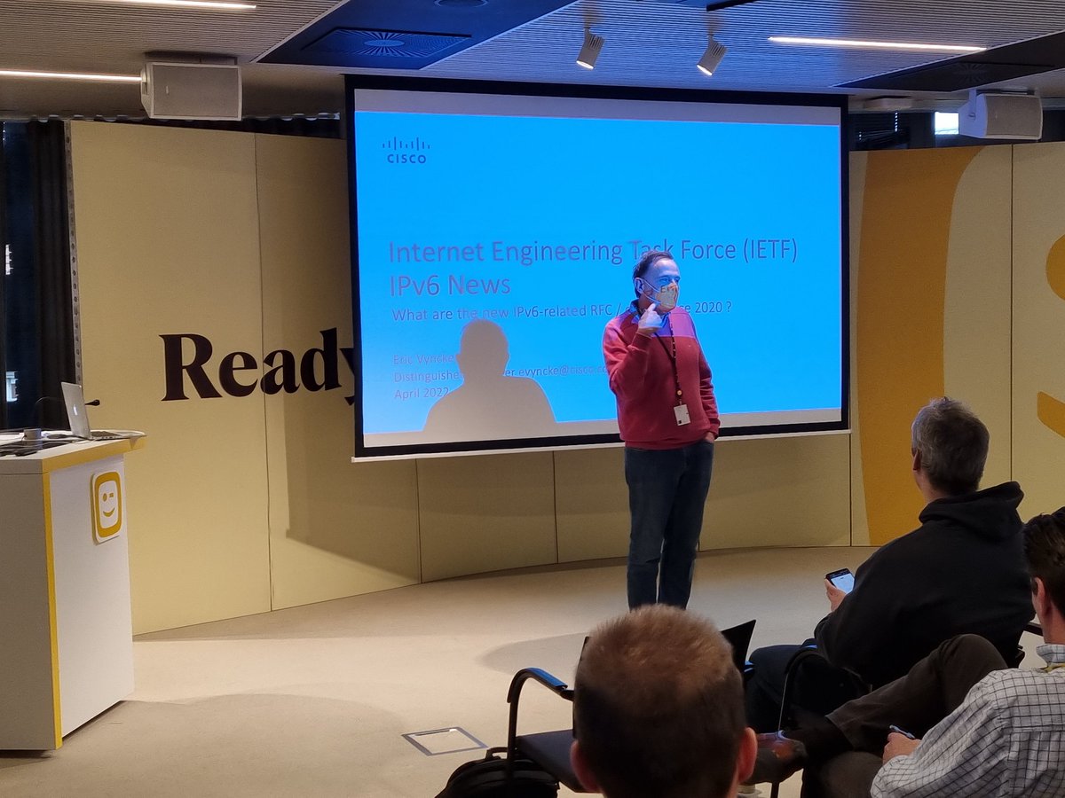 CarlWuyts's tweet photo. @evyncke on stage at IPv6 council talking IETF #IPv6 https://t.co/yGAKcuDIi0