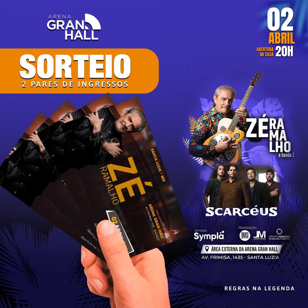 Vamos curtir juntos esse show inesquecível? 

#vemcomagente 🤘🏻

Participe do sorteio disponível no Instagram e concorra a 1 par de ingressos. 

Iremos sortear 2 pares, então envie para os amigos. 💥🔥