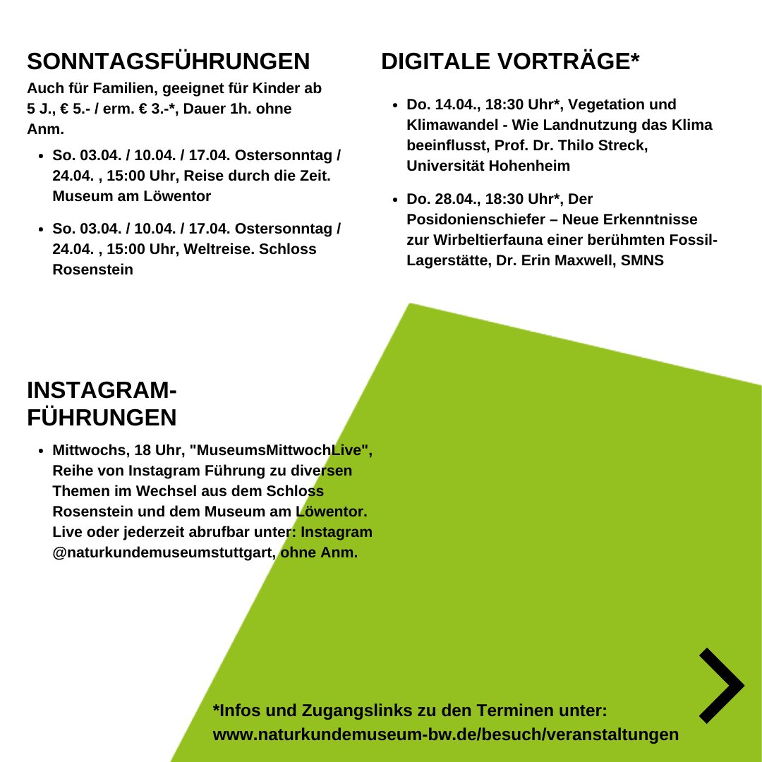 SMNStuttgart's tweet photo. +++ Aufgepasst! Hier kommen unsere Veranstaltungen im #April in unseren beiden Häusern, dem #MuseumamLöwentor und dem #SchlossRosenstein UND digital +++
Weitere Infos: https://t.co/NeQLF7fHYh

Wir freuen uns auf Euch!

#Museumdigital #kulturveranstaltung #freizeittipp #stuttgart https://t.co/g69Tb9VYn4
