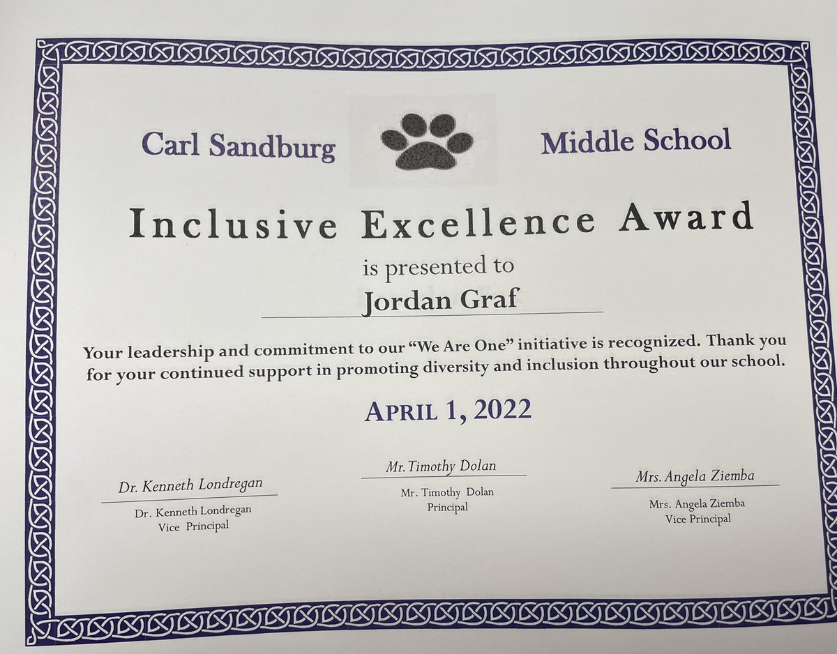 AngZiemba's tweet photo. CSMS celebrates Neurodiversity Week! #WeAreOne and honor our students who consistently demonstrate inclusive behavior. Thankful for these students leaders who earned themselves some awesome @HarlemWizards swag in preparation of the big game! #sandburstrong https://t.co/jZ4uCs8lBy