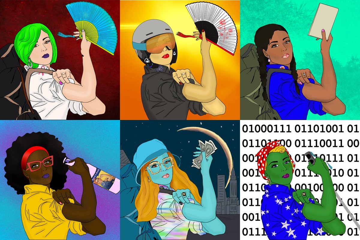 Female STRENGTH in every color! Founded by 2 moms looking to create beautiful art and help women in the world! Minting now .02 eth at sheprojectnft.com #WomenInNFTs #SHEnfts #WomenEmpowerment #nfts