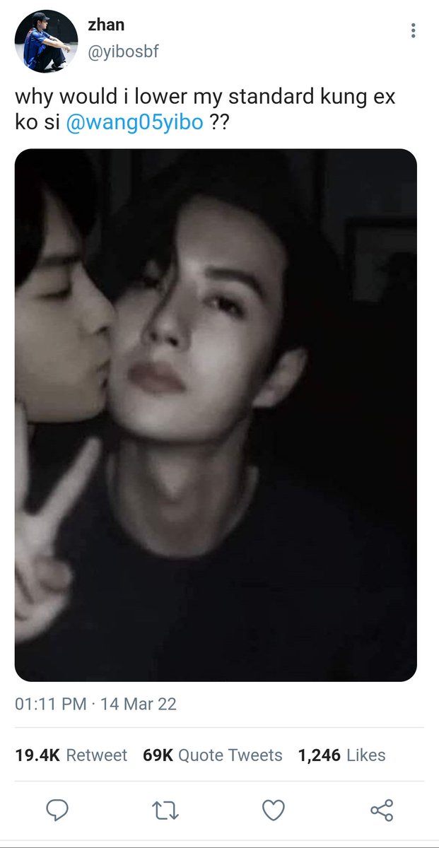 xiazohan's tweet photo. [ fanboy ] 
a #yizhan #bjyx short filo au where

— fanboy xiao zhan jokingly tweeted that his ex is the idol that everyone admires and attached an edited photo that made everyone shocked. whatʼs more shocking was their idol, wang yiboʼs response to the tweet. https://t.co/h4alOLgBuW