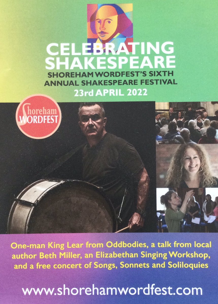 Wordfest_by_Sea's tweet photo. We’re so happy to share Celebrating Shakespeare with you on
23 April. Four great events over one day to celebrate the bard and his works. Tix & info https://t.co/WWVLv8cKHJ @ShorehamArt & Farmers’Market 9 April. @adurandworthing @Shoreham_Herald @shorehamlife #shakespeare https://t.co/gR3cIqmOl7