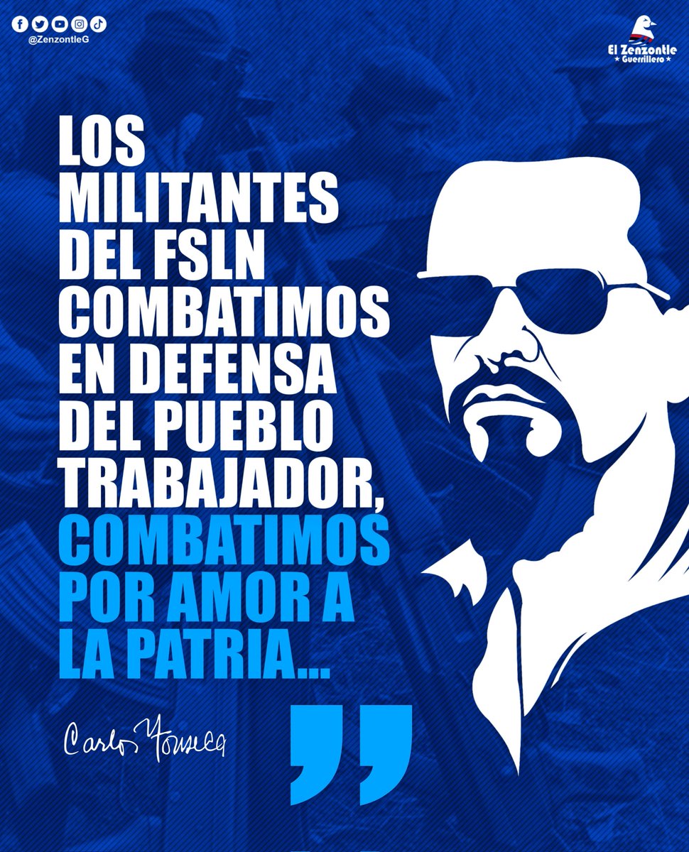 #Nicaragua | "Los militantes del FSLN combatimos en defensa del pueblo trabajador, combatimos por amor a la patria, combatimos por convertir en realidad nuestros sublimes ideales. En donde lo que prevalezca sea la justicia, el amor, la felicidad" Cmdt. Carlos Fonseca. ✊🏻🇳🇮🔴⚫