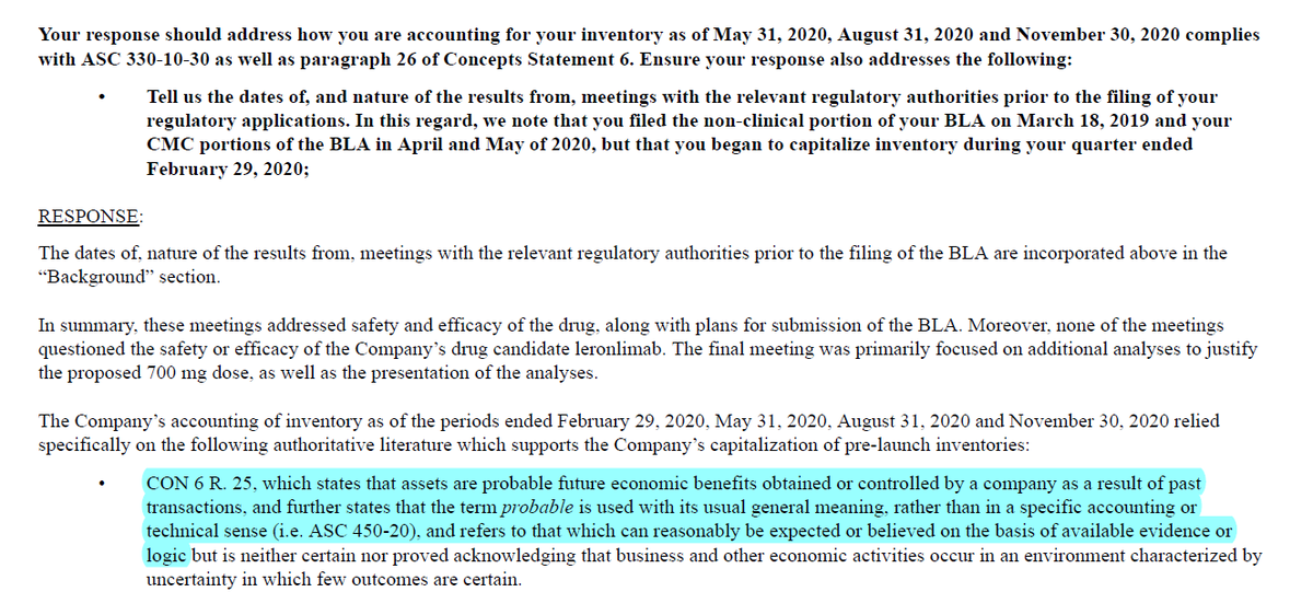 AuspexResearch's tweet photo. $CYDY How will your recent communication with the FDA affect your ability to "rely specifically on CON 6 R. 25" to comply with FASB Accounting Standards - ASC 330-10-20 regarding inventory capitalization?

You've come this far. Why not add accounting to the list in 2 weeks? https://t.co/y2PtjwpZt6