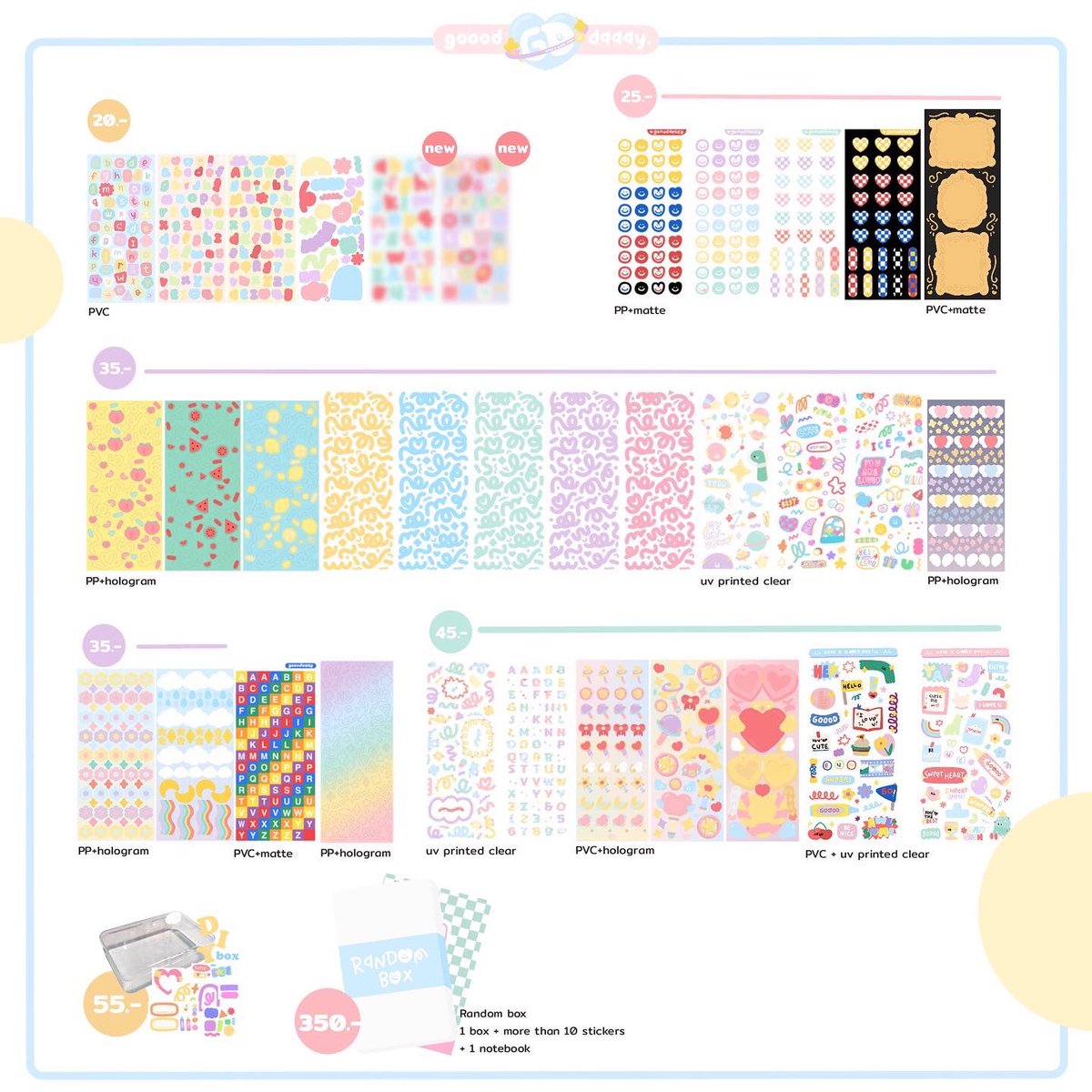 _merry_making's tweet image. 🎢 GOOODAAAY 🪅

🎟 ค่าส่ง EMS 30 บาท เมื่อสั่งซื้อผ่านทาง Line Myshop เท่านั้น

🧺 ใบเมนูของเราตอนนี้นะคะ 🧴
[update] 1 APR 2022 

✋🏻
#mkgoodsrv - รีวิว 

📦 สินค้าพร้อมส่ง — shop.line.me/@530hvurt 

#สติ๊กเกอร์ไดคัท #เฟรมการ์ด #สติ๊กเกอร์ตกแต่ง #ตลาดนัดสติ๊กเกอร์