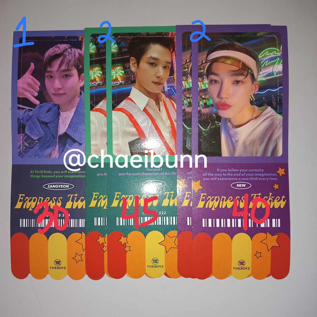 chaeibunn's tweet photo. wts lfb the boyz ph | #karisells

❤️ price
💙 quantity

mod: ggx, flash

📍thrill-ing thrill ride postcard holo splash bang kick express ticket sg2021 film club everline pob sangyeon jacob hyunjae juyeon kevin chanhee new changmin q haknyeon eric https://t.co/3k5Kb5ozhg