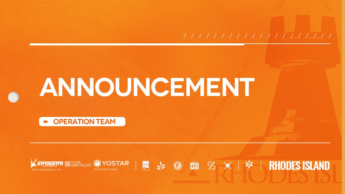 Arknights_EN on Twitter "Dear Doctor, We will patch a known issue on