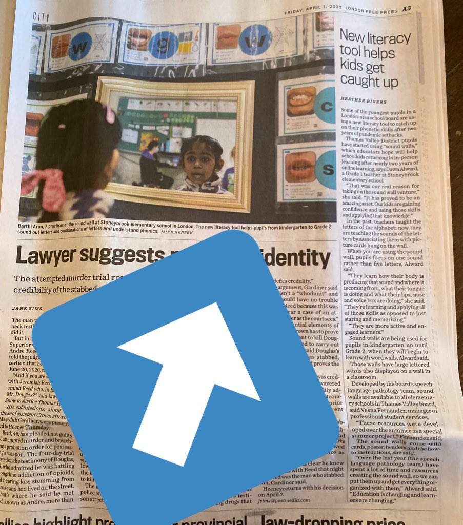 Way to go team!  #kidsfirst #learning #sharks @tvdsb <a href="/TVDSB/">Thames Valley DSB</a>Literacy @tvdsbslp Phonological Awareness and Sound Walls supporting our early learners!