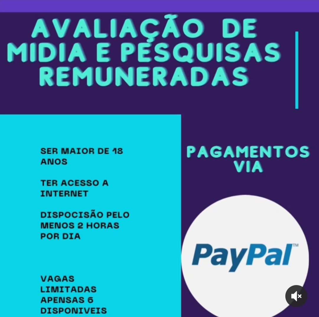 Trabalhe em sua casa (Home Office) usando apenas seu celular ou computador com acesso a internet.
Responda pesquisas e receba em #Dolar via #PayPal para sua conta corrente.
Que saber como? Acesse o site bit.ly/AndersonEmpree…
Trabalho mediante a Lei. 🙌