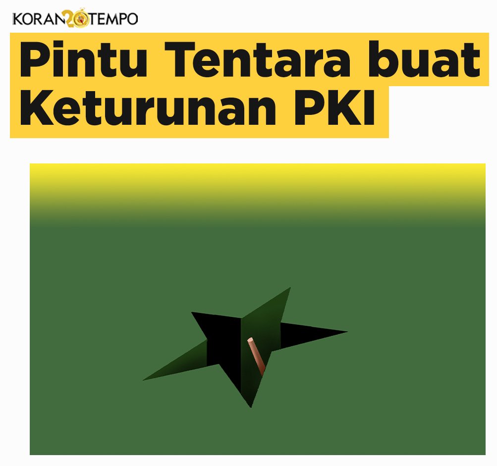 Stempel "keturunan PKI" selama ini menghilangkan hak-hak sipil banyak orang. Kenyataannya, ketakutan terhadap komunisme sebenarnya tak lagi relevan. 

Haruskah dibarengi dengan usaha rekonsiliasi agar bangsa ini tidak dibebani dendam masa lalu? #Editorial #KoranTempo