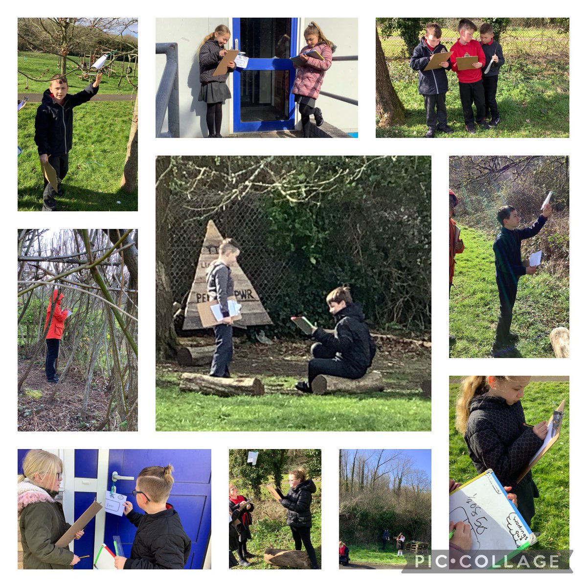 Harlech5class's tweet photo. We went on a mystery fraction hunt to solve the clues and decipher the code! #outdoorlearningweek @llanmartinprim https://t.co/28vslVmhqh
