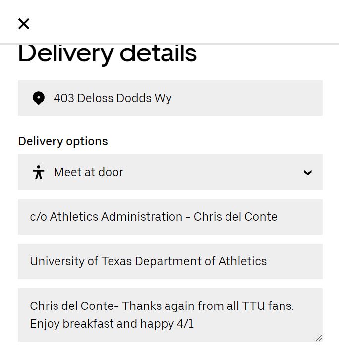 Lubbockist's tweet image. Happy 4/1 to @_delconte from @CoachAdams_TTU and all TTU fans. Enjoy breakfast for two on me! 
😉👆
