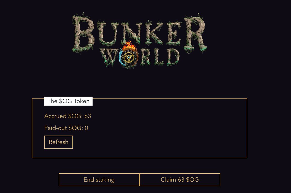Solana may be down, but my $OG tokens are pouring in. Thank you @BunkerWorldNFT for staking 🥩🚀