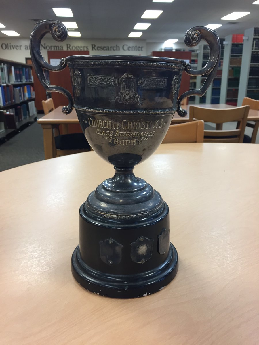 No April Fools joke - From Harding School of Theology's Meredith Restoration Movement Archives <a href="/hstlib/">HST Library</a>, this is a silver-plated cup awarded for Sunday School attendance. We don't know when or where, but it sure beats the stickers we got!