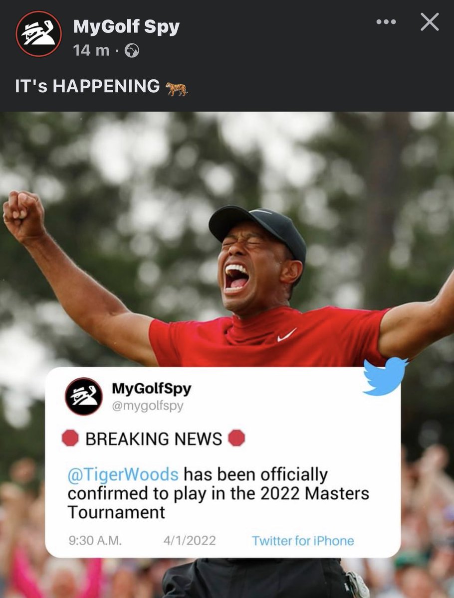benjaminchef7's tweet photo. My eyes can’t believe 
Get me down to the bookies
Good luck ⁦@TigerWoods⁩ 
🏌🏽‍♂️🐅 https://t.co/arDfUT8iLj