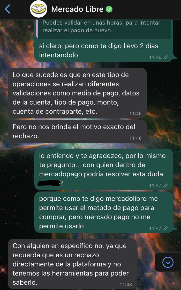 kmpana's tweet photo. @MP_ayuda Lo hice y me dicen que no tienen forma de saber por qué el pago está siendo rechazado https://t.co/pC0waz1HnQ