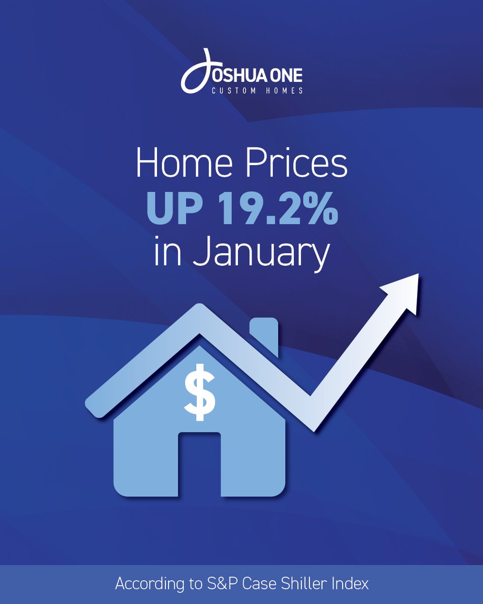 JoshuaOneGroup's tweet image. The S&amp;amp;P Case Shiller Index shows home prices rose 19.2% in January – right in the middle of a cold and snowy winter month. The market continues to move quickly and buyers are rushing to beat rising mortgage rates, which advanced 44 basis points during the month. #realestate