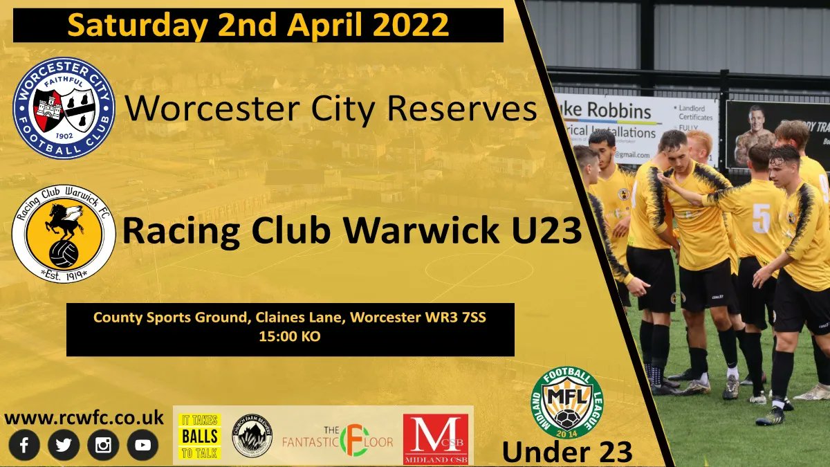 Tomorrow⏩ 

1st Team host @AFCWulfrunians and the U23s travel to <a href="/WorcesterCityFc/">Worcester City FC</a>

1st Team 
🕖 15:00KO
🍔 Hot Food
🍺 <a href="/ChurchFarmBrew/">Church Farm Brewery</a> £2 a pint
🎟 Adult's £6 | Con £4 | U16 Free
📔 Programme £1.50
🏟 Townsend Meadow, CV34 6JP

U23s
🕖 15:00KO
🏟 Claines Lane, WR3 7SS