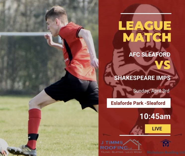 Another league match for the Imps this Sunday as we travel to Eslaforde Park to face AFC Sleaford. The boys will be looking to bounce back to winning ways as the season nears its close 🔴⚫️🔴⚫️#UTI #IMPS #sundayleague

📸 Credit: <a href="/bethan_acko/">Bethan Atkinson</a>