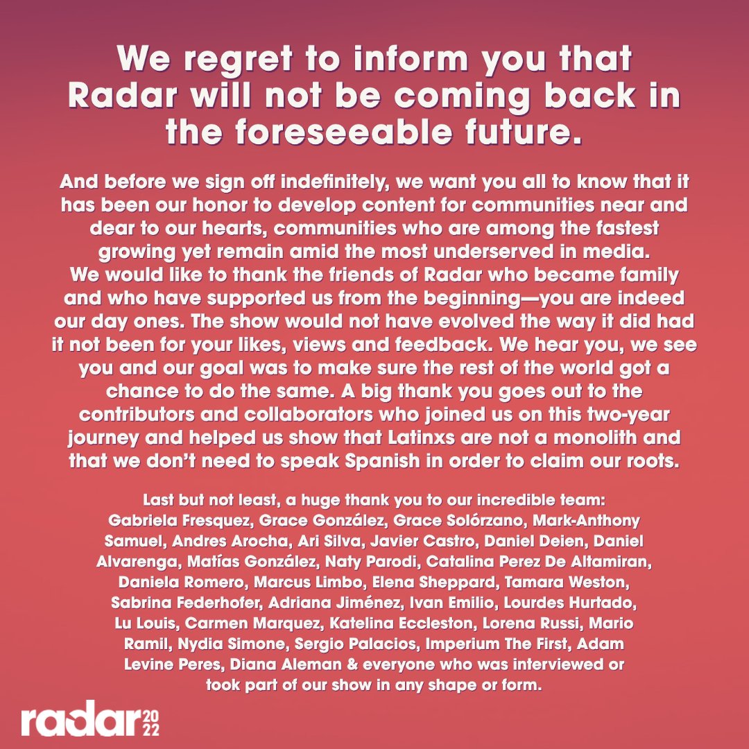 Radar 2022 tweet media