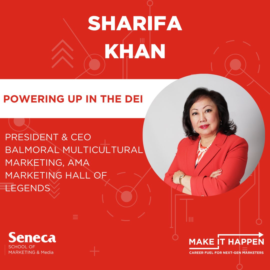 SenecaMakeIt's tweet photo. Meet some more of our speakers: 

- Martin Waxman, Seneca professor and LinkedIn Instructor.
- Sharifa Khan, President and CEO of Balmoral Multicultural Marketing, AMA Marketing Hall of Legend recipients. 
- Mark Harrison, Founder Black Talent Initiative, CEO T1 Agency https://t.co/RQmBajwgWp