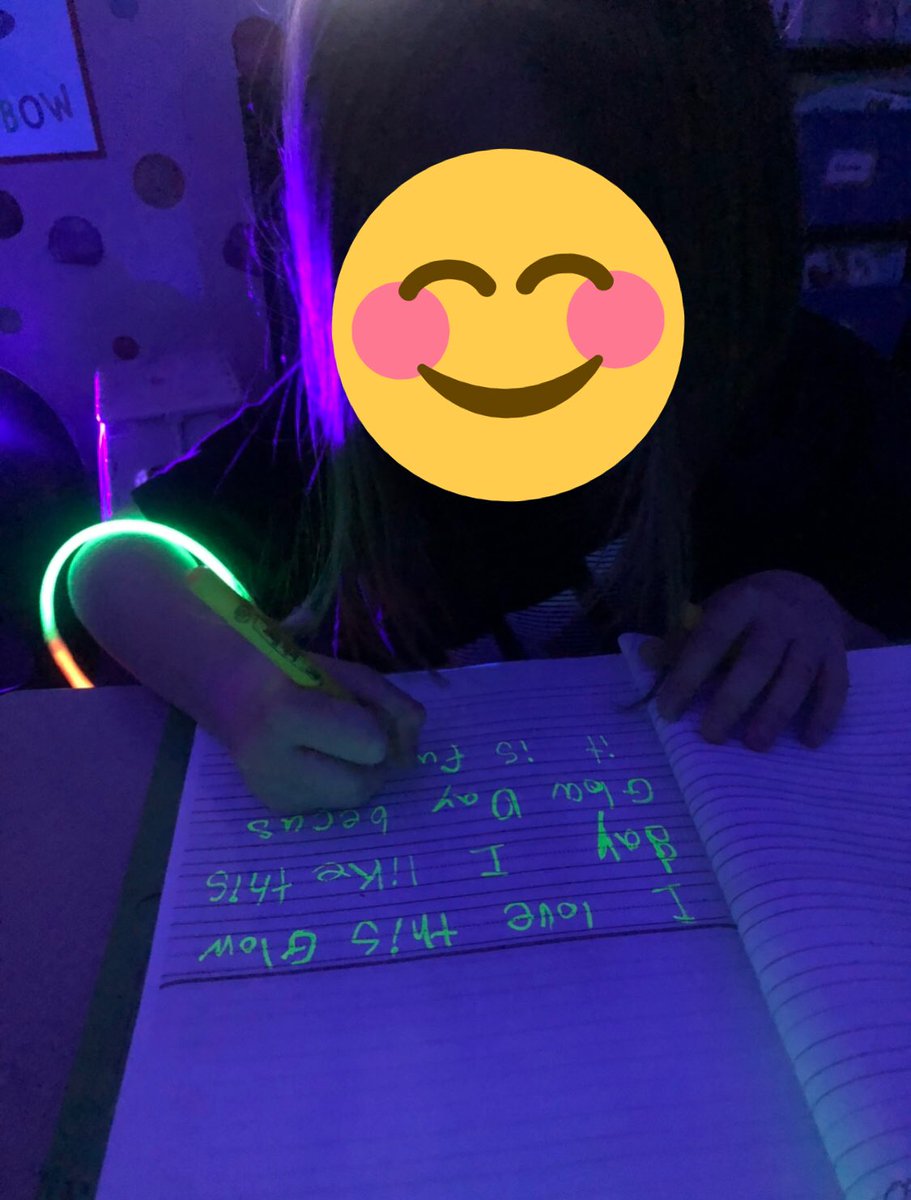 NehaAhmad__'s tweet photo. A couple weeks ago, my class achieved their whole group reward through hard-work and trying their best to follow expectations. Their reward was a Glow Party during writing - so many happy writers! ☺️ #WholeBrainTeaching https://t.co/C2ksObAhp7