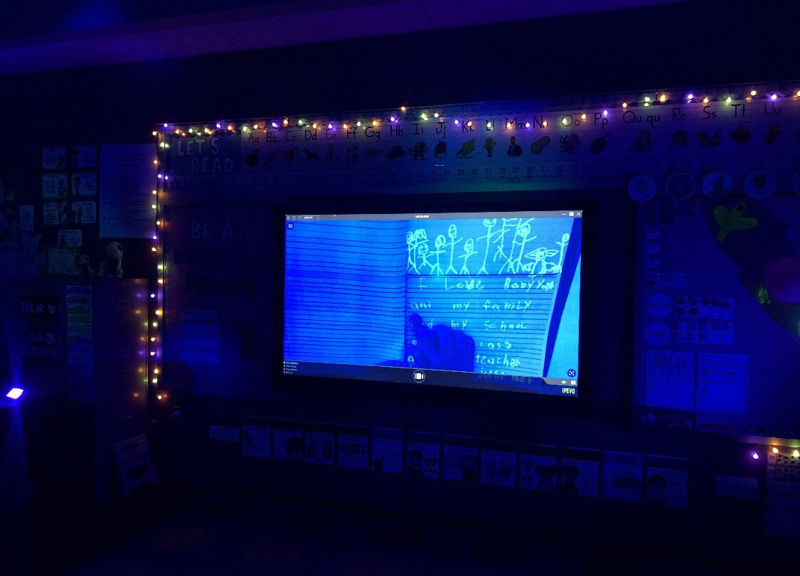 NehaAhmad__'s tweet photo. A couple weeks ago, my class achieved their whole group reward through hard-work and trying their best to follow expectations. Their reward was a Glow Party during writing - so many happy writers! ☺️ #WholeBrainTeaching https://t.co/C2ksObAhp7