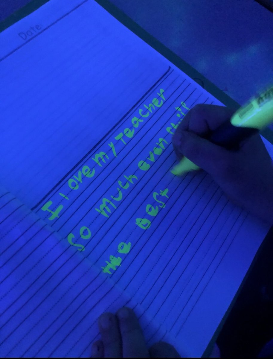 NehaAhmad__'s tweet photo. A couple weeks ago, my class achieved their whole group reward through hard-work and trying their best to follow expectations. Their reward was a Glow Party during writing - so many happy writers! ☺️ #WholeBrainTeaching https://t.co/C2ksObAhp7