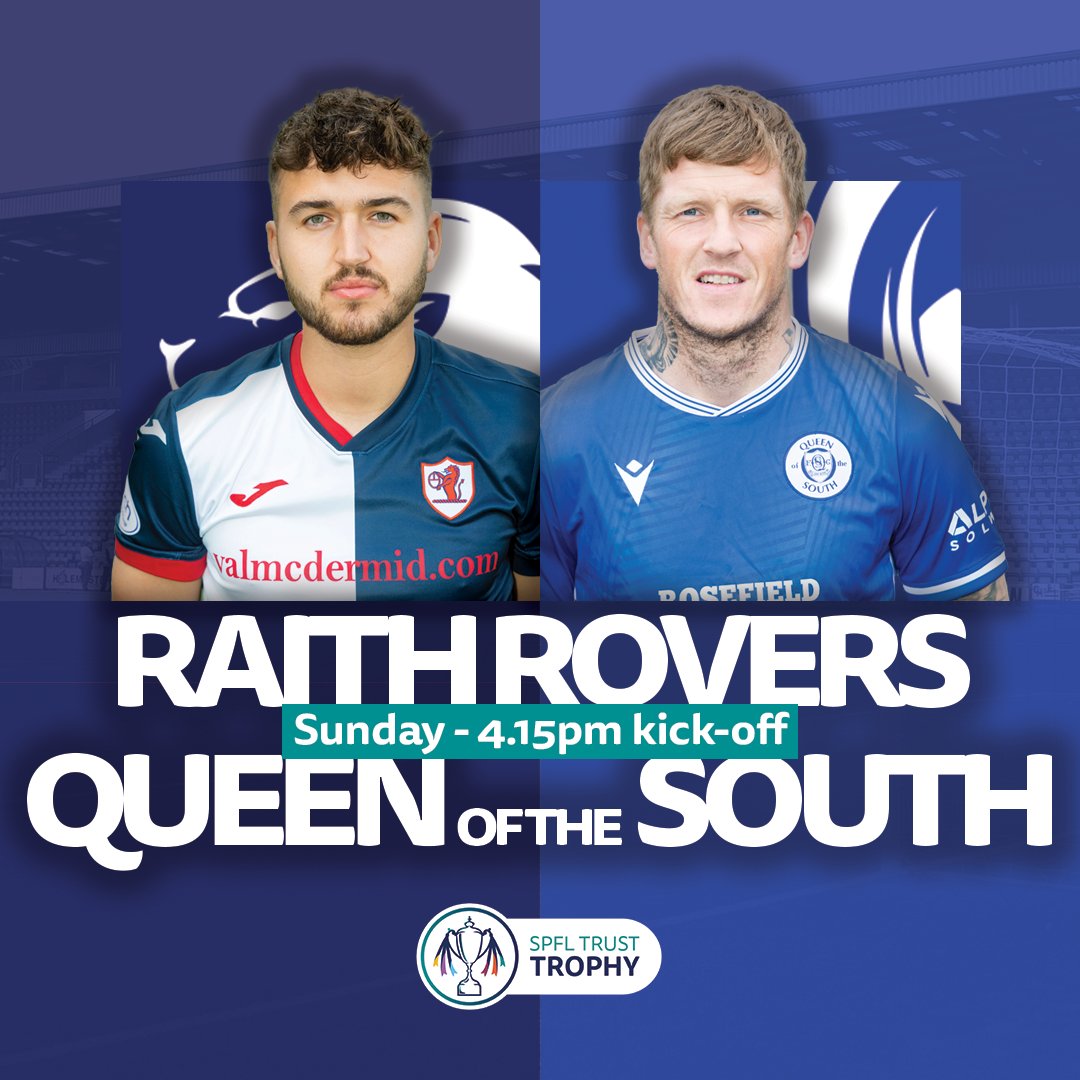 spfl's tweet photo. The countdown is on! 🏆
The @SPFLTrust Trophy Final is this Sunday!
@RaithRovers face @OfficialQosFC in Airdrie, live on @bbcalba!
Which side are you backing to lift the trophy? 🤔 https://t.co/pMCwTKwebR
