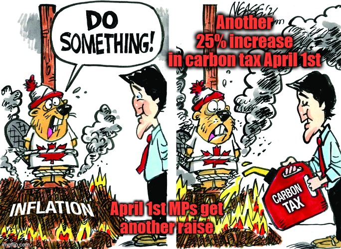 Chris91138742's tweet photo. @SeamusORegan How big was your raise today?  Over $16,000.  Must be nice on same day LIBS slam Canadians with another inflation spiking, job killing, do nothing for environment carbon tax increase. #JustinFlation https://t.co/fcpm4BSlAq