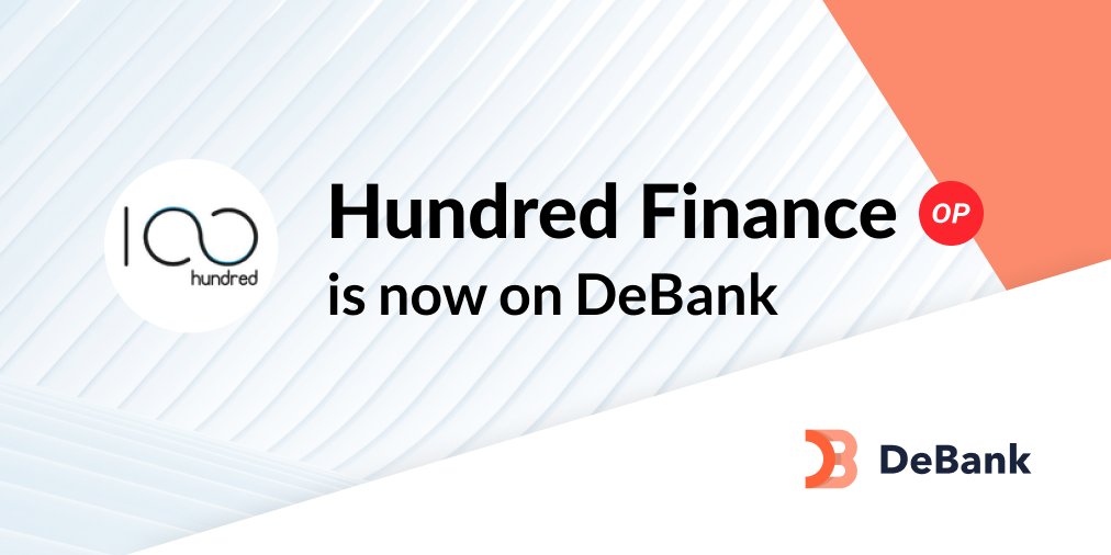 DeBankDeFi's tweet photo. Hundred Finance's portfolio is now tracked on https://t.co/IEGJ3ztMtG! (@optimismPBC version)

Hat tip to all @HundredFinance voters! $HNO
https://t.co/HiLd66xWJP https://t.co/Zy47N2TGBb