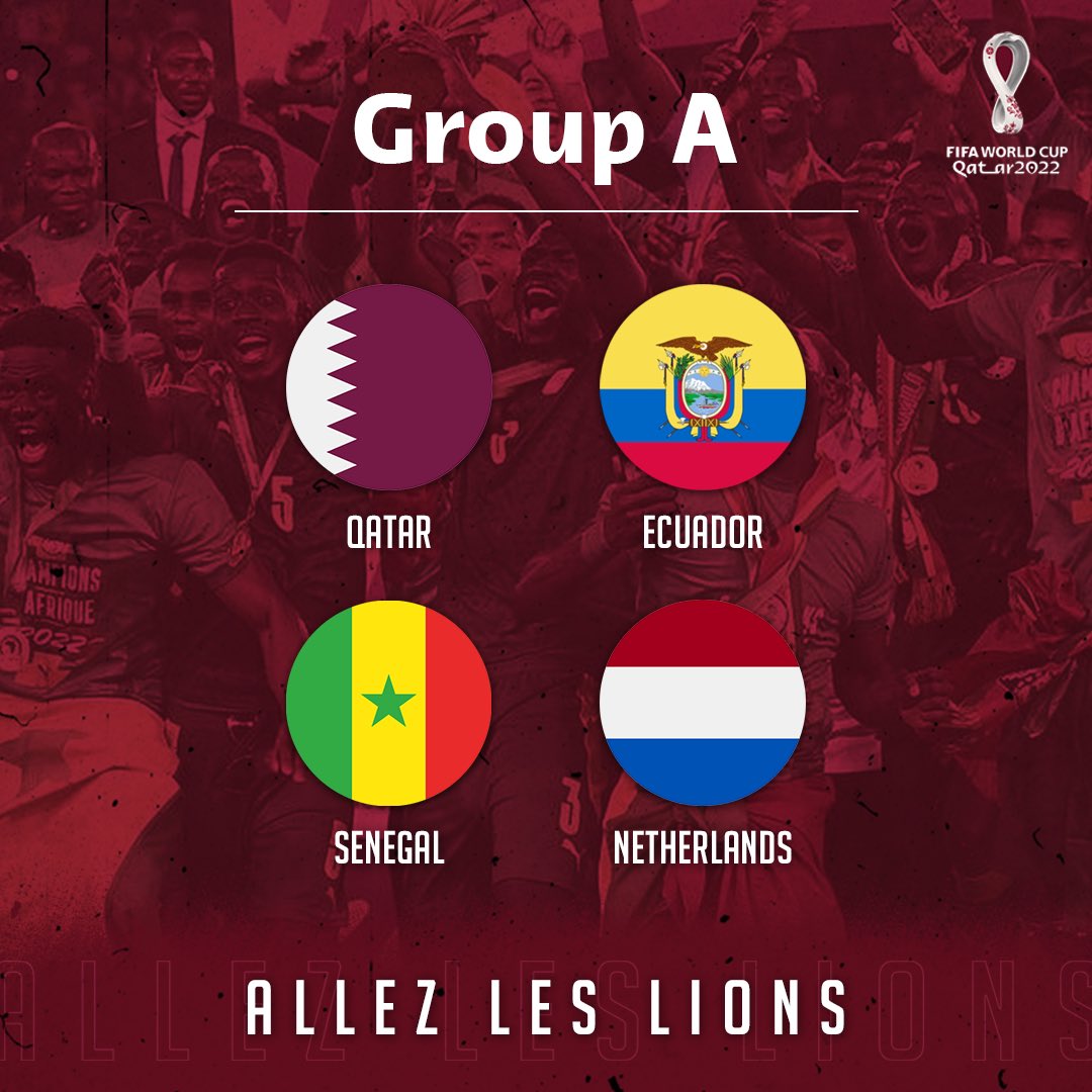 Allez Les Lions 🦁

🇶🇦🇪🇨🇸🇳🇳🇱
#WorldCup #GroupA 

💪🏿 
#KK