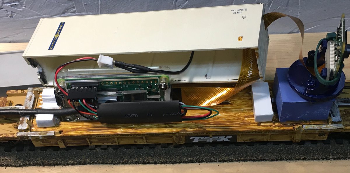 E14Community's tweet photo. "For this #RoadTestReviews, my project was to pair a @Raspberry_Pi #PiZero2W with a camera, assemble it on a model railroad car, and stream video of the train in motion" https://t.co/7qGikFKkpZ https://t.co/W3OSVOrgbv