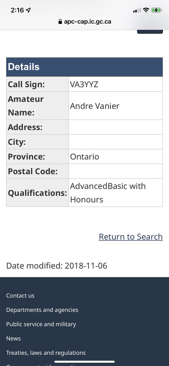 VE3WZW's tweet photo. ✅Email sent

ATTENTION: ISED Government website

ISED please correct your database making clarification to the “Qualification field” at the Government website as  shown in the link and attached image. With a follow-up and notify when completed

@ISED_CA @AskISED 
#va3yyz #ve3wzw https://t.co/i0IECXhTah