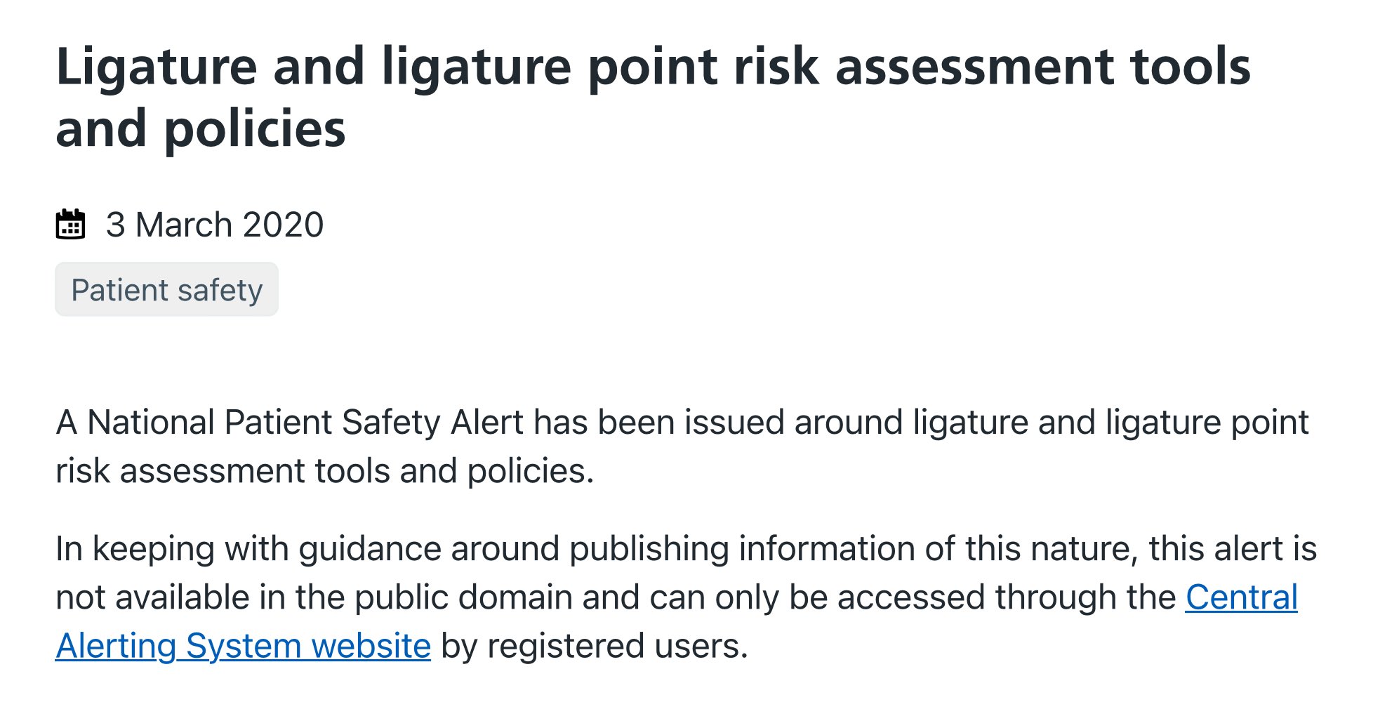 Frances Healey on Twitter "The Manchester Ligature Audit tool & any