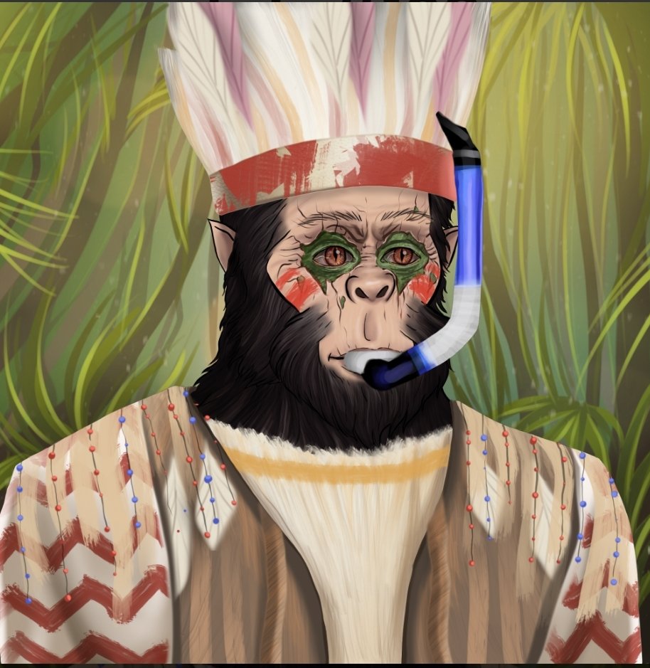 MadMo88119541's tweet photo. My name is Garbash a sasquach chief of #CryptidClan in a new $wrld known as #NFTWorlds. Years ago during the Cave Wars, I was bitten by a goblin and now I mostly leave my camp at night lurking for raw meat. 
P.s I forgot to take out the snorkel after skinny dipping 👀 https://t.co/OrzEIXQvLU