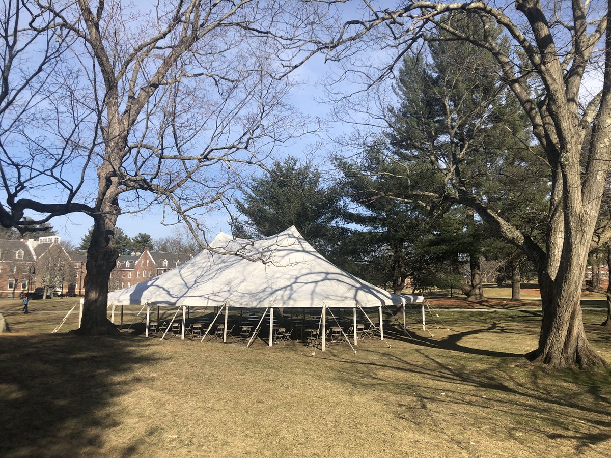 I love how these tents outside James Hall <a href="/UofNH/">University of New Hampshire</a> have become a sign of Spring and Innovation &amp; Resilience during challenging times <a href="/UNHExtension/">UNH Extension</a> <a href="/NRESSPhD/">UNH NRESS PhD</a> #natureeconomy