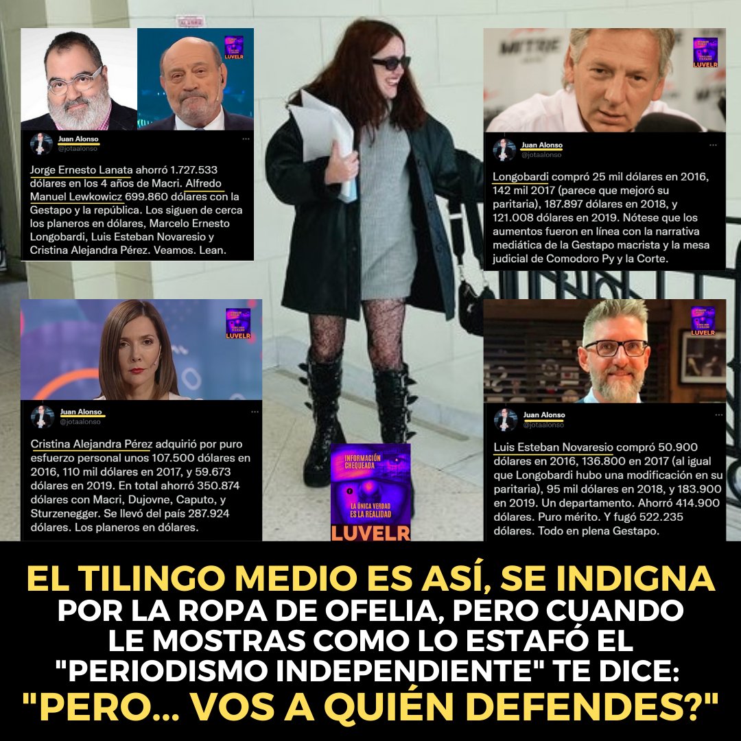 RecBsAs's tweet photo. ¿ACASO ESTOY MIENTIENDO? 🕶
#BuenViernes #Ofelia #Tilingos #Lanata #Leuco #Novaresio #CristinaPérez #Longobardi #PaguenEvasores #Ensobrados https://t.co/Ov2v0EUaRP