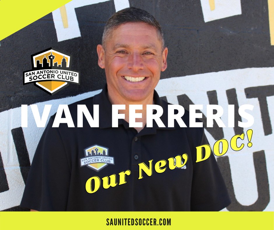 We are delighted to announce our new Director of Coaching, Ivan Ferreris. 

Ivan joined SA United Soccer Club in 2015 and has served on our Coaching Staff as well as recently leading our Senior Program. Good luck Ivan! We are looking forward to the future!