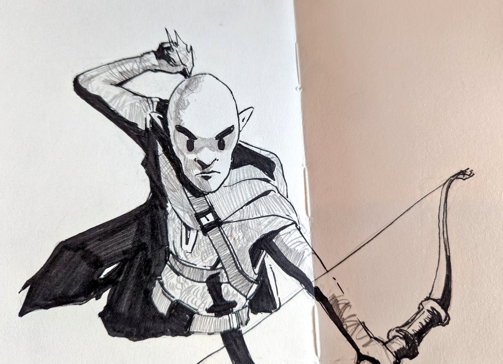 fernandoodle's tweet photo. Sketchbook gimlet that I think I'll try n paint tonight on stream. #dnd #goblin #sketch https://t.co/Izfl6mANoA