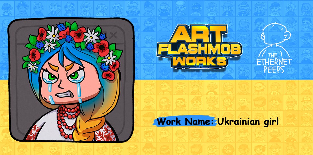 Continuing to #StandWithUkraine 💙💛
These new Peeps are filled with #Ukrainian 🇺🇦 spirit.

#NFTart Flashmob➡️ coda.io/@rsg/peeps-ua
#SupportUkraine here➡️ ethernetpeeps.com

#NFTs #cryptocurrency #ArtistOnTwitter #NFT #NFTCommunity #NFTProject #NFTGiveaway #ETH