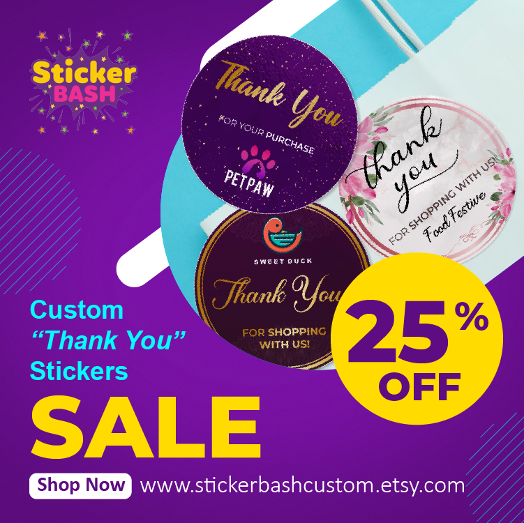 StickerBashCo's tweet image. Looking for high quality custom stickers? Visit us at stickerbashcustom.etsy.com now and see what items are on SALE for the month of April❗️❗️
.
.
.
#customsticker #personalizedsticker #businesssticker #stickerlabels #customlabel #thankyousticker #packagingstickers #boxstickers