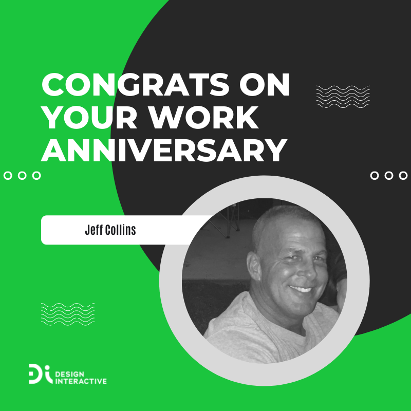 XRMentor's tweet photo. Congratulations our very own Jeff Collins on celebrating his 2 year work anniversary with us! Thanks for everything that you do Jeff! #Workanniversary #DesignInteractive https://t.co/YEARsSNfps