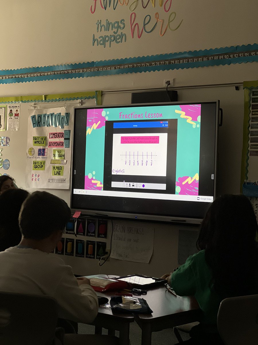 MrsHarvey_'s tweet photo. @MissSmithCISD is out today for a training but is still leading todays lesson for her class through google slides and video recordings! Digital queen! #austinlearns https://t.co/TsE6sekM9S