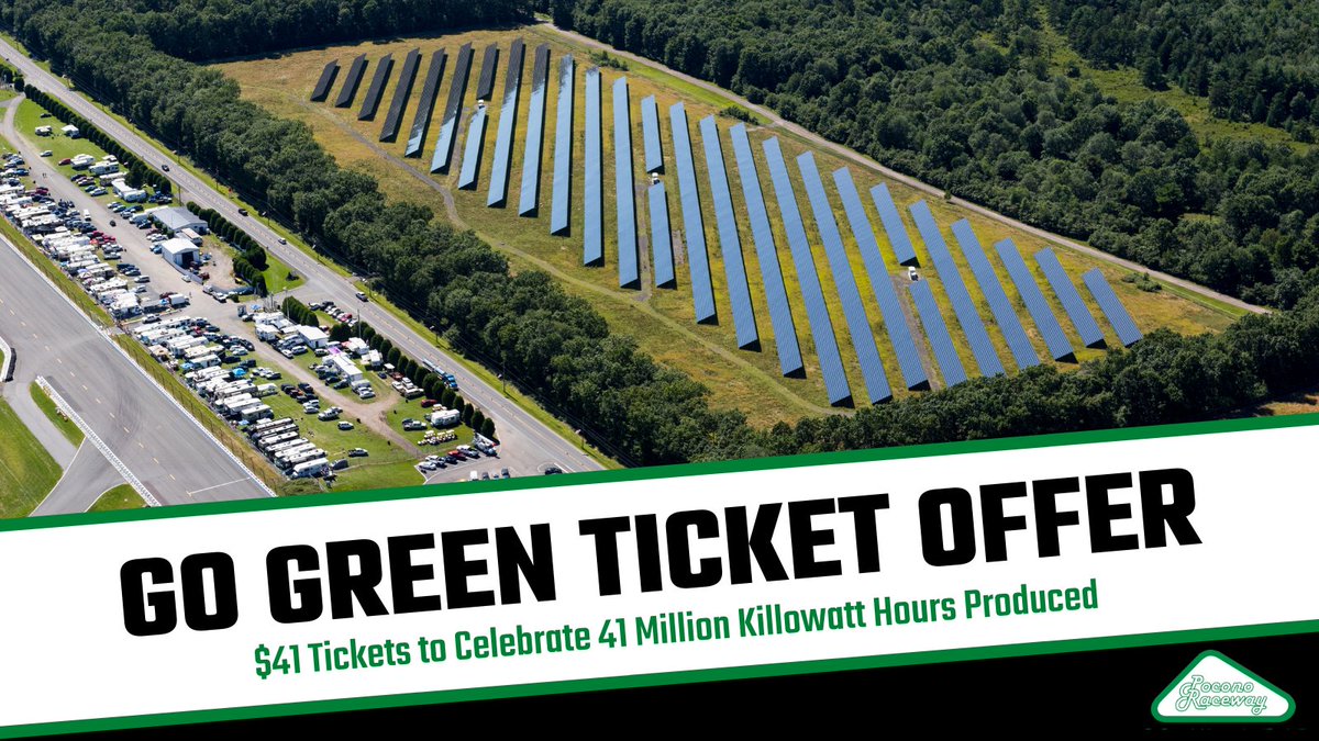 No Joke Here! Our Solar Farm recently hit the 41 Million Kilowatt Hours produced mark &amp; to celebrate, we are offering two (2) $41 Ticket Offers!

Offer 1: $41 Sunday NASCAR Cup Series Ticket 
Offer 2: $41 Friday &amp;  Saturday Ticket Bundle 

Learn More: bit.ly/376HlPs